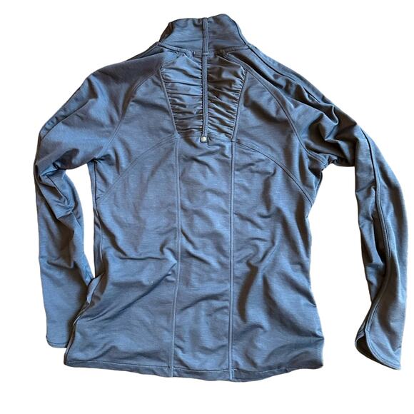 Athleta Revive Ruched Gray Vented Full Zip Jacket Women's Medium. - Picture 2 of 7